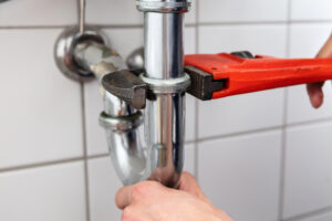 Close up of plumbing being undertaken